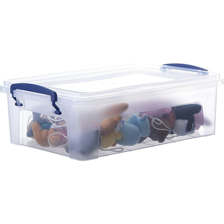 Organize Your Home Small Spaces Clear Storage Bins with Lids, 6 Pack, Stackable Small Plastic Containers for Organization and Storage, Great for