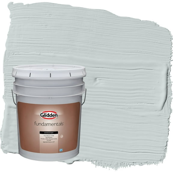 Glidden Fundamentals Winter Chill / Gray Semi-Gloss Exterior Paint, 5 Gallon