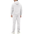 thumbnail image 4 of Nokdvo Tracksuits 2 Piece for Men Long Sleeve Solid Color Sweatsuit with Pockets Drawstring Hoodies and Sweatpants Two Piece Sets Workout Athletic Running Training Outdoor Outfits,White S, 4 of 4