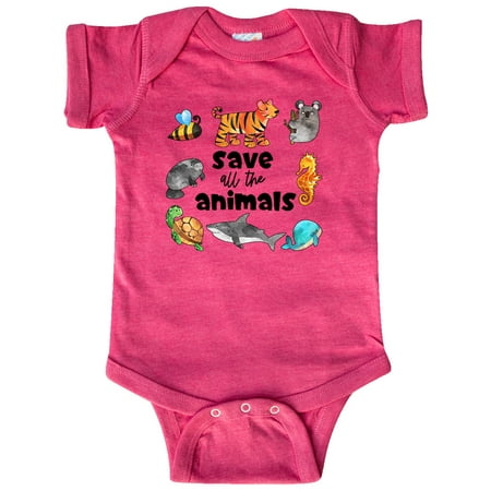 

Inktastic Save All the Animals- Cute Gift Baby Boy or Baby Girl Bodysuit