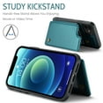 thumbnail image 3 of Mantto Case for iPhone 12/iPhone 12 Pro with Card Holder, Retro PU Leather RFID Blocking Credit Card Slots Double Magnetic Clasp Flip Kickstand Shockproof Phone Cover for iPhone 12/iPhone 12 Pro,Blue, 3 of 9