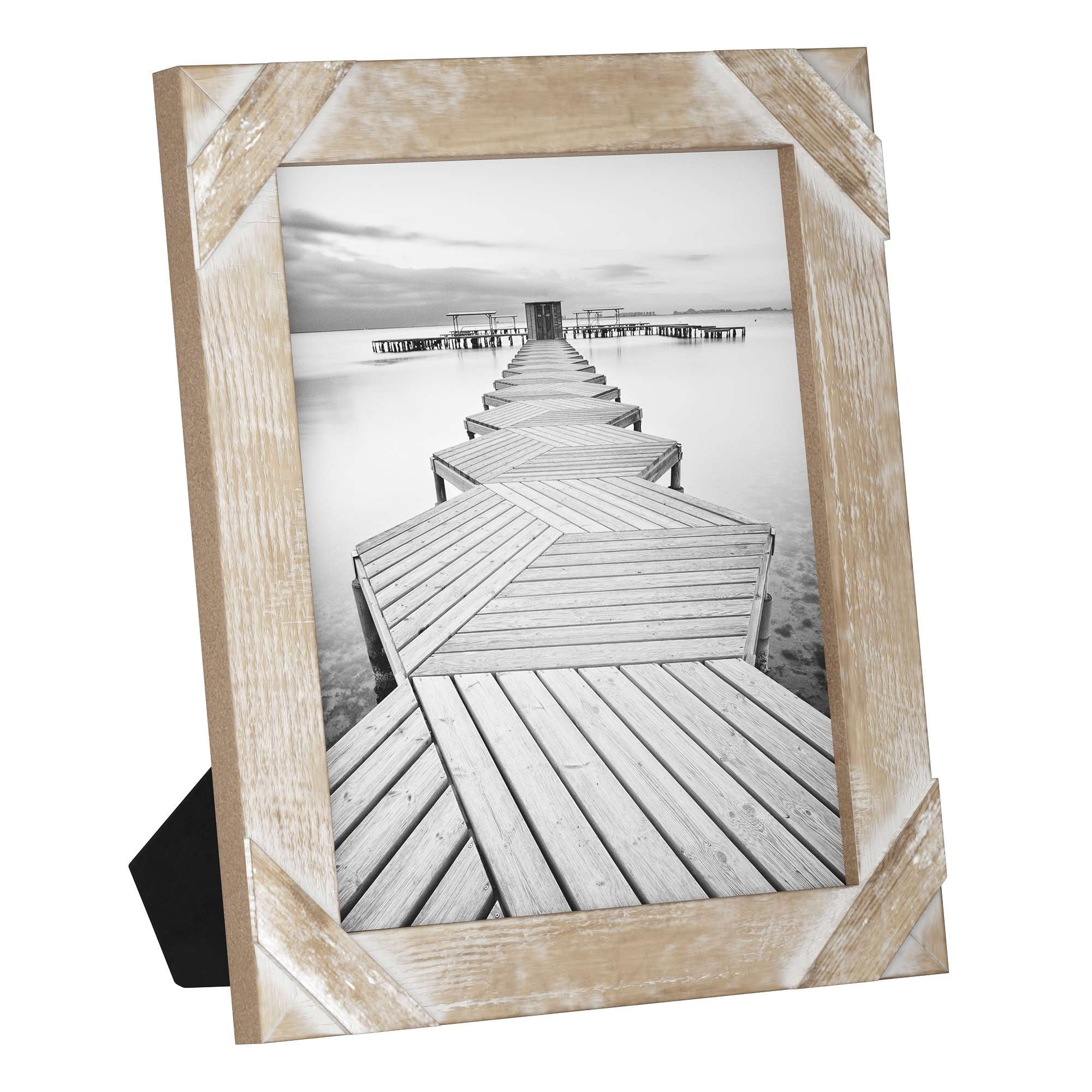Barnyard Designs 8x10 Rustic Picture Frame Distressed Wood Picture Frame, Farmhouse Picture Frame, Rustic Frames, Vertical or Horizontal Display Tabletop Wall Hanging Farmhouse Frame, Whitewashed