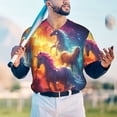 thumbnail image 5 of Lsque Dreamy Night Sky White Horse Pattern Mens Polo Golf Shirts Funny Graphics Shorts Sleeve Button Shirts Baseball T-shirt-Large, 5 of 7