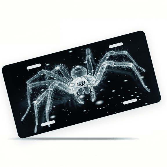 1 Pcs Durable License Plate Covers & Frames, Spider For Decorative Front, Waterproof For Decoration Aluminum License Plate Covers & Frames Cover For Men Women, 12" X 6"