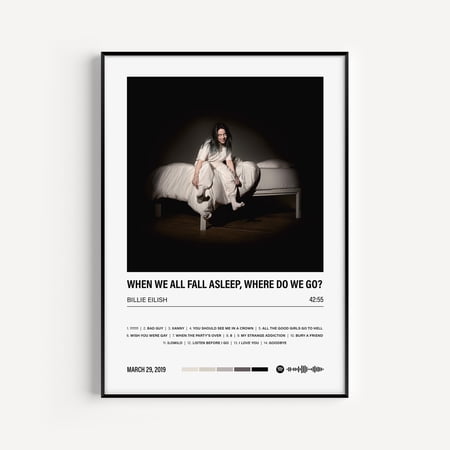 POSTER Billie Eilish | When We All Fall Asleep Where Do We Go | Billie Eilish Album | Album Cover | Music || Poster | Tracklist-UNFRAMED