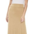 thumbnail image 6 of Moa Collection Women's Maxi Length High Waist Foldable Waistband Solid Skirt, 6 of 6