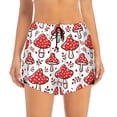 thumbnail image 3 of Uemuo Amanita Red Mushroom Pattern Women's Athletic Shorts High Waisted Running Shorts with Liner Pockets Gym Elastic Workout Shorts-Small, 3 of 9