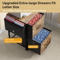 thumbnail image 2 of Ktaxon 2-Drawer Rolling File Cabinet with Wheels Side Bag, Fabric Drawers Printer Stand for Home Office, Fits Letter Size, Brown, 2 of 11