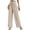 Beige, variant on Sngxgn Woman Pants Women Casual Solid Pants Drawstring Elastic Waist Long Wide Leg Pants(Beige,M)