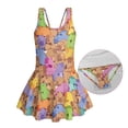 thumbnail image 6 of Uourmeti Cartoon Capybara One Piece Swim Dress for Girls - Sleeveless Skirted Bathing Suit with Built-in Shorts, Quick Dry Summer Beach Pool Wear, 6 of 8