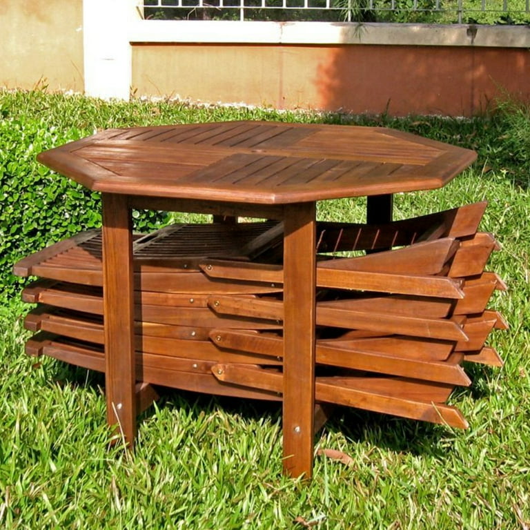 International Caravan Acacia Stow Away Dining Set International Caravan Acacia Stow Away Dining Set