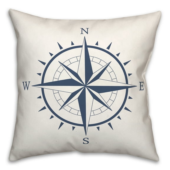 Creative Products Compass Navy 18x18 Spun Poly Pillow