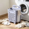 thumbnail image 4 of Foldable Hanging Laundry Basket Wall Mount Dirty Clothes Hamper Collapsible Storage Bin for Bathroom Bedroom 14.17x11x5.9 Inch, 4 of 6