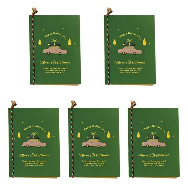 Tarjetas felicitación creativas Feliz Navidad para niños, tarjetas Navidad con dibujos animados, postales Año Nuevo,
