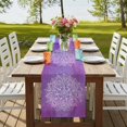 thumbnail image 4 of Table Runners 90 Inches Long Dress Scarves, Boho Floral Farmhouse Coffee/Dining/Kitchen Table Runner for Living Room, Purple Flowers Vintage Bohemian Watercolor 13x90 Inch, 4 of 9