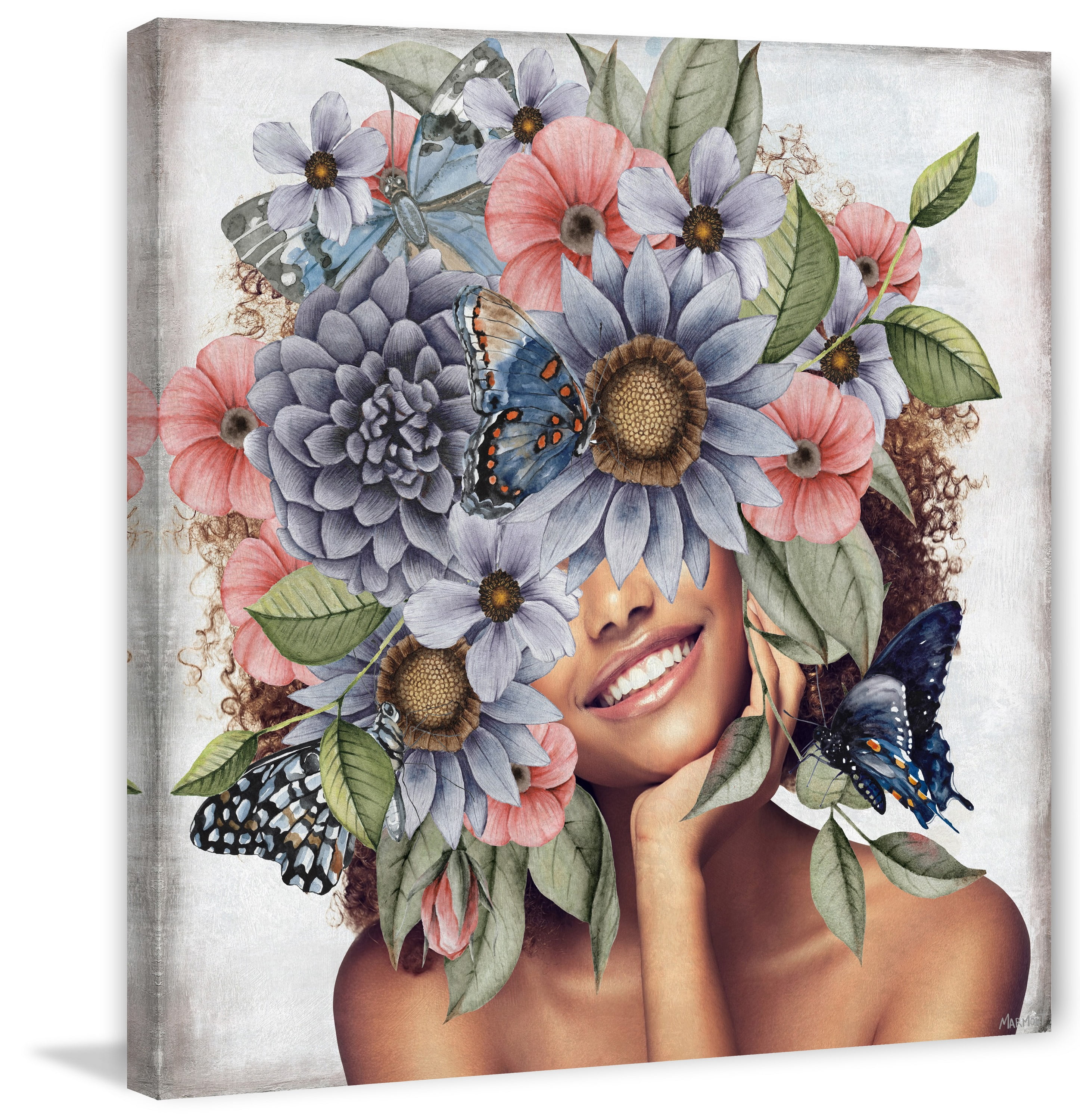 A Glowing Smile 48 in x 48 in Painting Canvas Art Print, by Marmont Hill