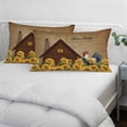thumbnail image 3 of Sunflowers Roosters Pillow Covers, Linen Long Throw Pillow Case, Vintage Farmhouse Farm Countryside Holiday Pillow Protector Decorative Cushion Cover for Living Room/Bedroom 20" x 30", 3 of 8