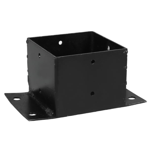 Soporte de valla de aluminio para exteriores, base protectora de poste ajustable, cubiertas negras para postes de barandilla y soportes metálicos para postes de valla