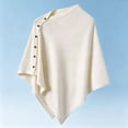 thumbnail image 4 of Gamivast Women's Poncho Cape Shawl Button Side Asymmetrical Wrap Soft Knit Cloak Sweater Capelet Cozy Layering Outerwear for Fall Winter Travel Casual Daily Wear, 4 of 4