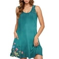 thumbnail image 5 of Plus Size Dresses for Curvy Women Ladies' Fashion Trend Floral Print Sleeveless Round Neck Knee Length Skirt A Multicolor XXL, 5 of 5