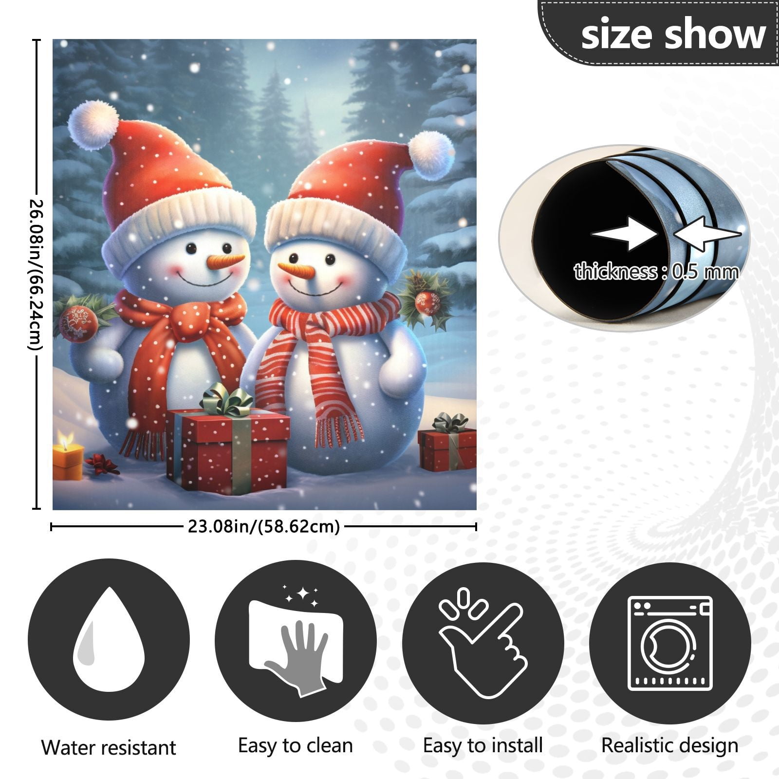 Christmas Snowmans in Winter Dishwasher Magnet Cover Magnetic Dishwasher Refrigerator Sticker Door Home Decorative Art Kitchen Panel Decal 23x26 Inch