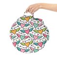 thumbnail image 2 of Cartoon Round Floor Cushion with Handle, Colorful Hearts with Wings and Polka Dots, Decorative Pillow for Living Room & Dorms, 18" Round, Multicolor, by Ambesonne, 2 of 4