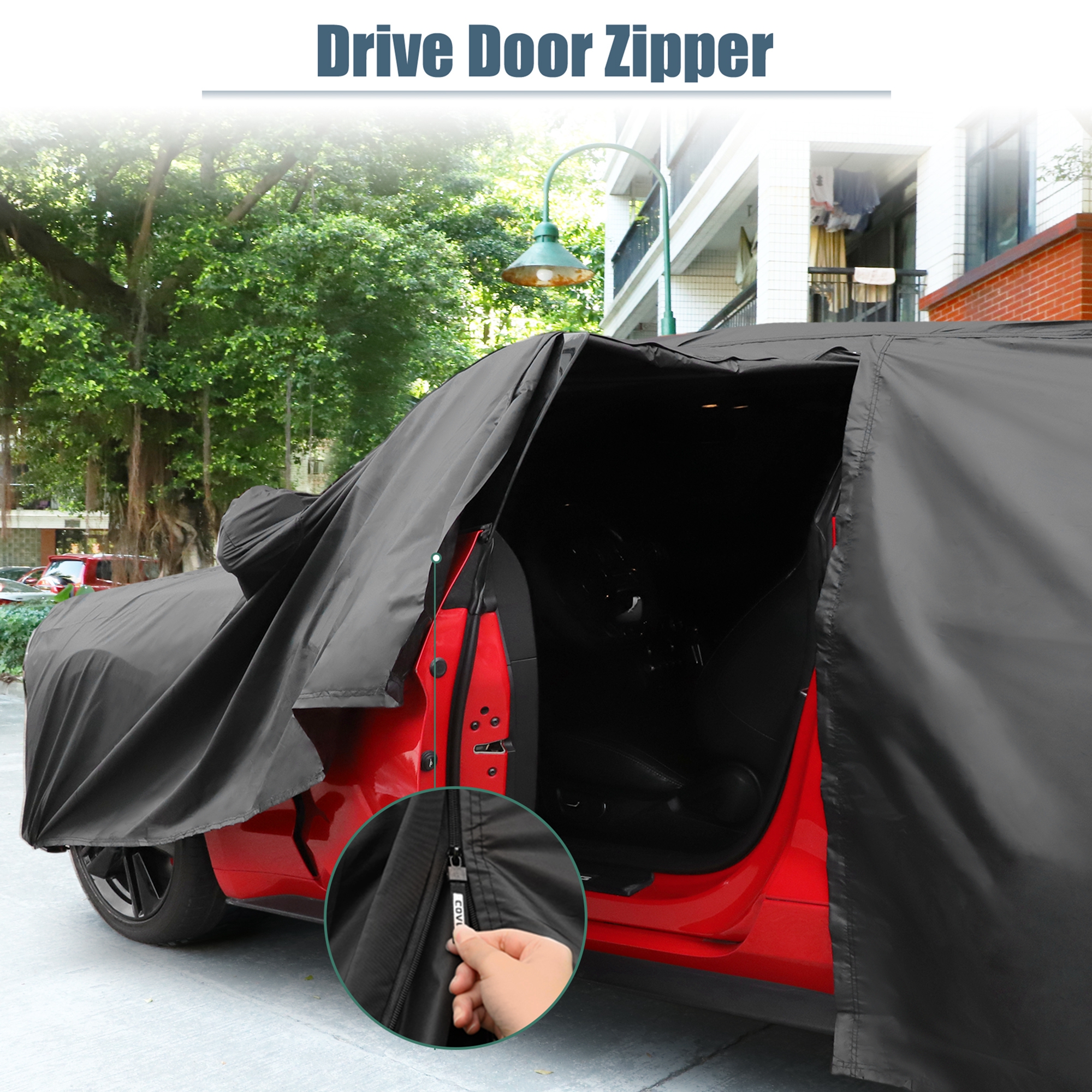 Unique Bargains 210Dpu Waterproof Car Cover Black ["for Dodge Challenger 08-23"]