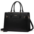 thumbnail image 1 of Bolsa para portátil LOVEVOOK para mujer, 17 pulgadas, piel sintética, impermeable, 1 of 9