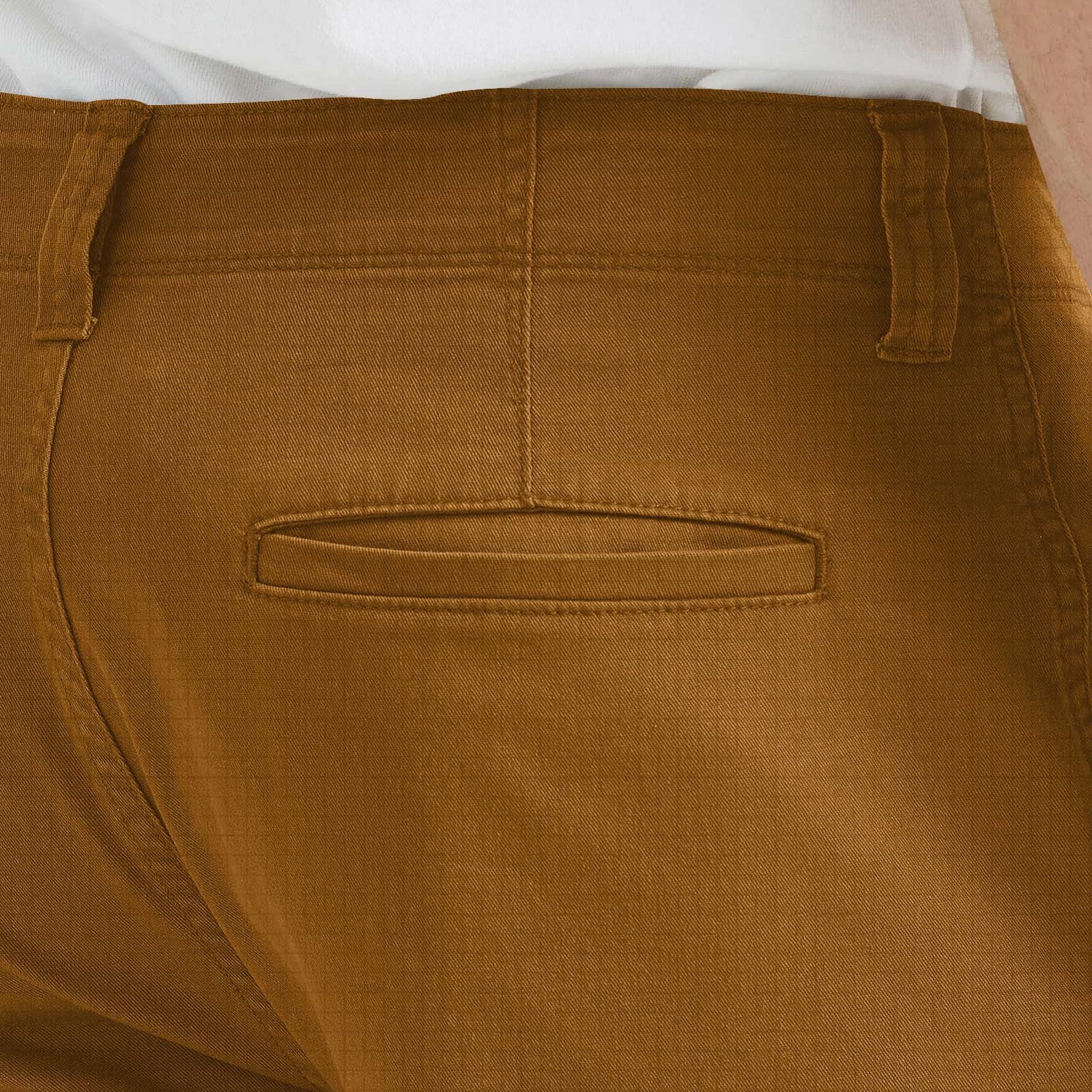 IYTR Cargo Shorts for Men Solid Color Lightweight Casual Work Pants Summer Outdoor Hiking Golf Athletic Shorts Multi Pocket (Orange,L)