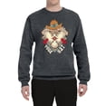 thumbnail image 2 of Wild Bobby Home Is Where You Hang Your Hat Country Eagle Pop Culture Unisex Crewneck Sweatshirt, Charcoal, Medium, 2 of 6
