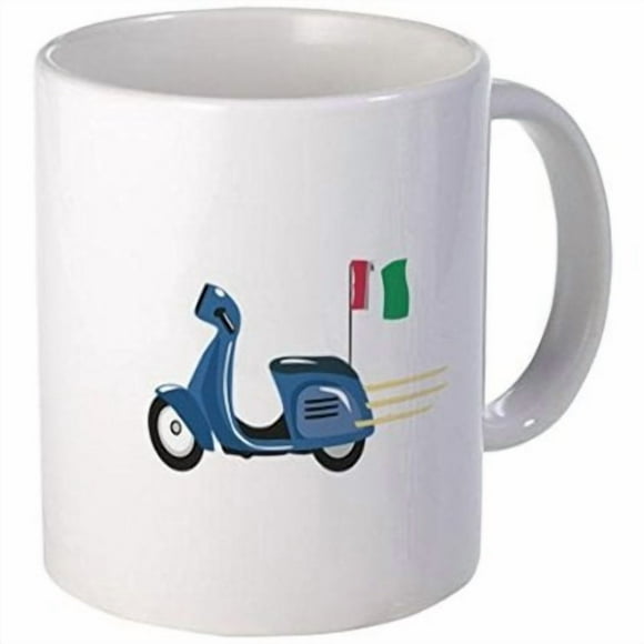 11 ounce Mug - Italian Scooter Vespa Motorcycle Mugs - S White "