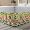 thumbnail image 1 of Colorful Bed Skirt, Sixties Inspired Colorful Flowers Hippie Motifs Flourishing Nature Illustration, Elastic Bedskirt Dust Ruffle Wrap Around for Bedding Decor, 4 Sizes, Multicolor, by Ambesonne, 1 of 2
