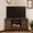 Walnut, variant on Melidee Corner TV Stand with Sliding Barn Doors for 65 Inch TV, Storage, White, 1-Pack, 58.1 x 15.6 x 31.1 H