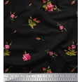 thumbnail image 1 of Soimoi Rayon Crepe Fabric Leaves & Carnation Floral Fabric Prints by Yard 46 Inch Wide, 1 of 1