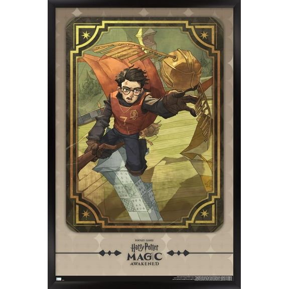 Harry Potter: Magic Awakened - Harry Quidditch Wall Poster, 22.375" x 34" Framed