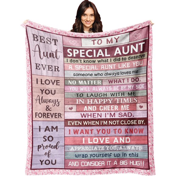 LHSHID Aunt Gifts Blanket Gifts for Aunt Best Aunt Ever Gifts Aunt Gifts from Niece Aunt Gifts from Nephew Great/Cool/Best Auntie Gifts Throw 40"x50"