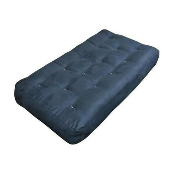 6 Inch Futon Mattress - Microfiber Chair Pad - Blue Comfort Foam Cushion