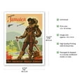 thumbnail image 2 of Discover Jamaica by Clipper - British West Indies - Pan American World Airways - Vintage Airline Travel Poster by John Pike c.1950s - Bamboo Fine Art 290gsm Paper (Unframed) 12x16in, 2 of 4