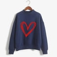 thumbnail image 2 of WEAIXIMIUNG Chandail en Molleton pour Femmes Veste Sans Capuche Imprimé Cœur Pull pour Femmes Chandail en Molleton Imprimé Haut Chandail en Molleton à Manches Longues Blouse Pull Tempérament Blouse Décontractée, 2 of 3