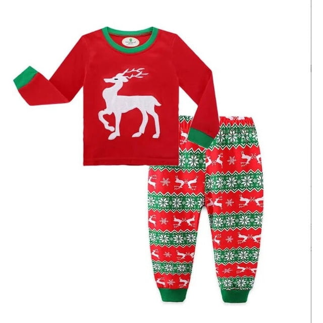 Conjunto de pijamas de algodón para niños y niñas, ropa de dormir de Navidad, primavera y otoño