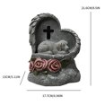 thumbnail image 4 of Memorial Heart Shaped Dog Statue For Pet Loss Remembrance and Home Garden Decor Personalized Pet Memorial Cross Grave Marker With Rose Engraving Ideal for Garden or Tombstone Commemoration, 4 of 7