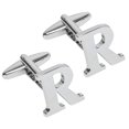 thumbnail image 1 of BodyJ4You 2PC Cufflinks Personalized Initials Letter R Men's Button Shirt Business Gift, 1 of 6