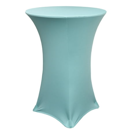 

Your Chair Covers - 30 inch Highboy Cocktail Round Stretch Spandex Table Cover Dusty Blue