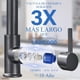 thumbnail image 5 of Negro Acero inoxidable Grifo de cocina 360° Giro Palanca única Extraíble Grifos comerciales Arco alto Agua caliente y fría Grifos mezcladores Con dos mangueras de acero inoxidable, 5 of 7