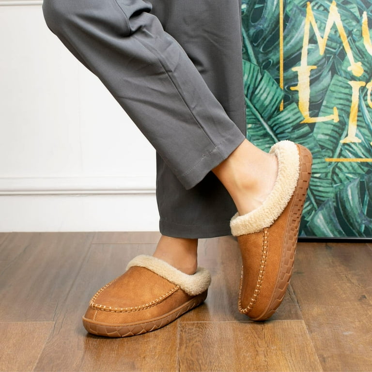 Leather moccasin house shoes store