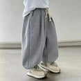 thumbnail image 2 of Glisme Boys Casual Jogger Pants Elastic Waist Drawstring Sweatpants Grey Breathable Trousers Size 2-3 Years, 2 of 4