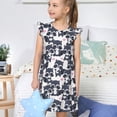 thumbnail image 4 of Balery Cartoon Raccoon Camisón de princesa para niñas, pijama de algodón con mangas abullonadas, suave y bonito.-Small, 4 of 6