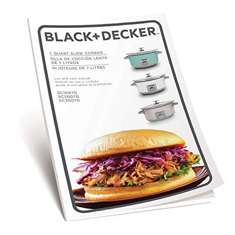 Black & Decker SC3007D 7-Quart Dial Control Slow Cooker, Grey/Purple  Pattern 