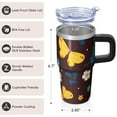 thumbnail image 3 of Butterfly 20oz Stainless Steel Tumbler with Handle and Straw – Insulated Travel Cup with Sliding Lid, 360° Full Wrap Printed Mug for Home, Outdoor & Sports Use, Spring, 3 of 6