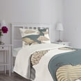 thumbnail image 3 of Ambesonne Whale Quilted Bedspread Set 2 Pcs, Sky Clouds Animal Fish, Twin Size, Beige Slate Blue, 3 of 5